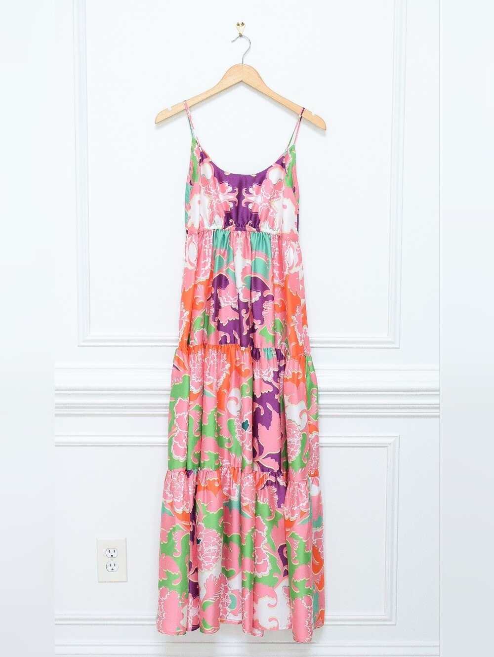 Anthropologie Delfi Collective Sebastienne Cut Out Floral Maxi Dress Size S Boho - Picture 8 of 13